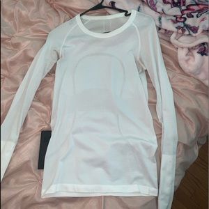 White Lululemon long sleeve shirt!